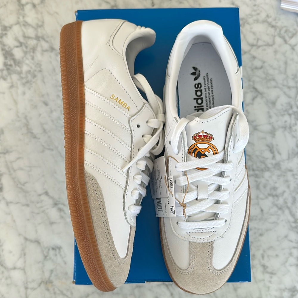 NWT Adidas Samba Team white